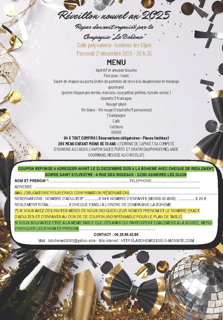 REVEILLON NOUVEL AN 2025